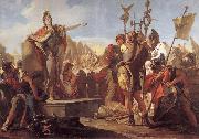 Giovanni Battista Tiepolo Queen Zenobia talk to their soldiers oil painting